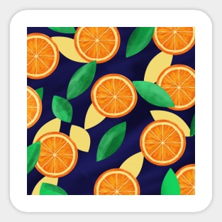 Orange pattern background with leaves Sticker